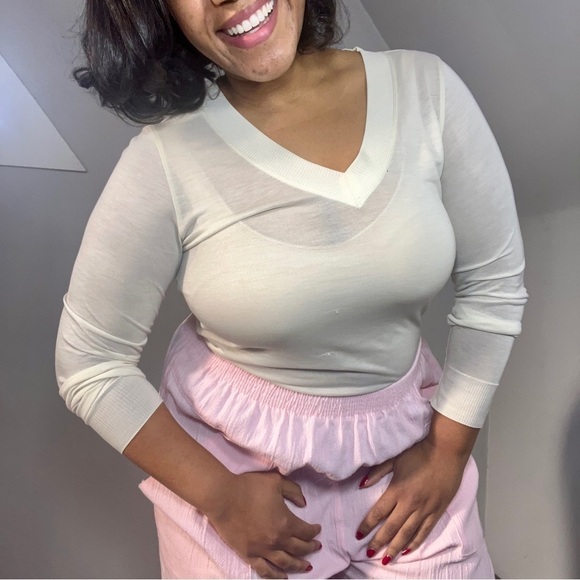 Vintage ballerina pink elastic waist cotton blend comfy lightweight ankle pants - Picture 8 of 14